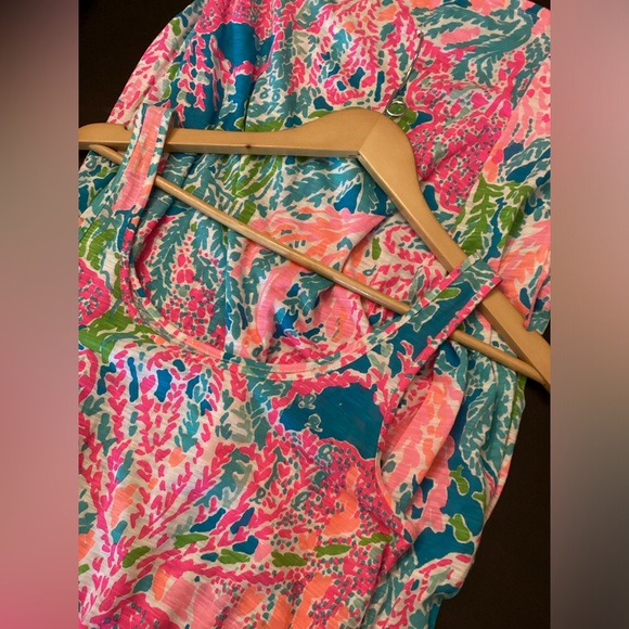Lilly Pulitzer Holy Grail Tria Maxi in Turquoise Let’s Cha Cha, Size Small. - Picture 10 of 15